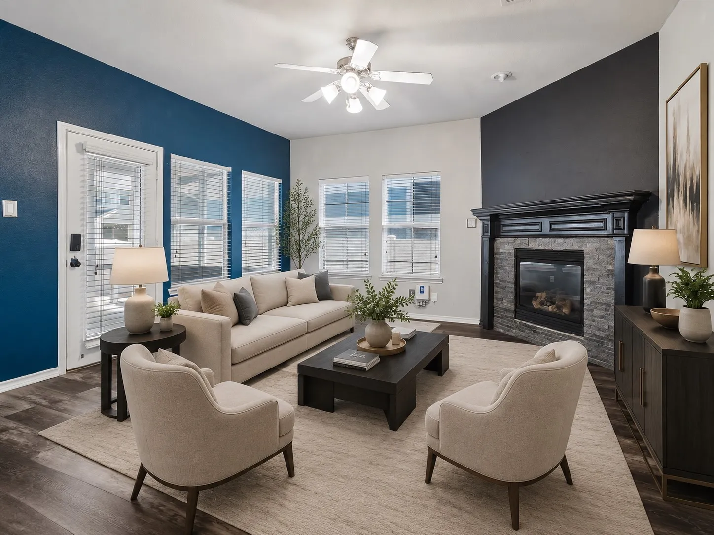 Virtually Staged Living Room