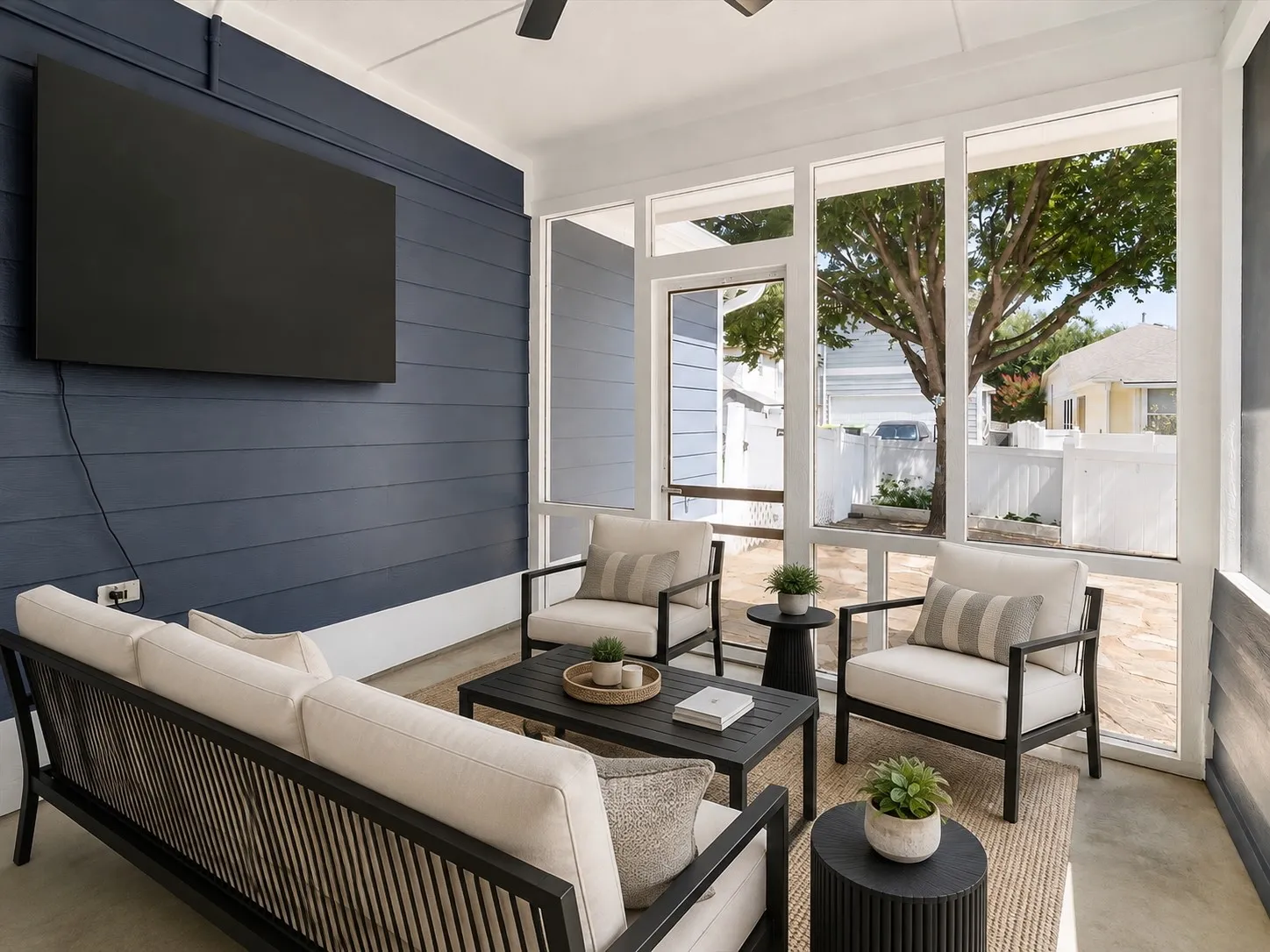 Virtually Staged Screened Patio