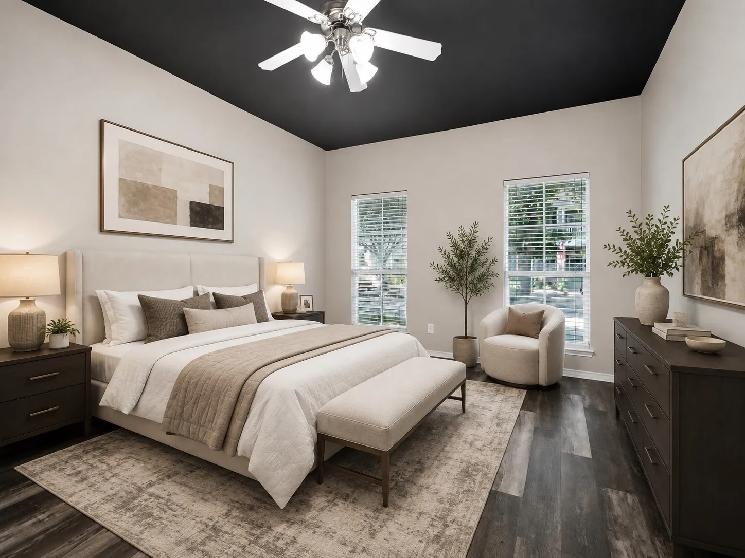 Virtually Staged Primary Bedroom