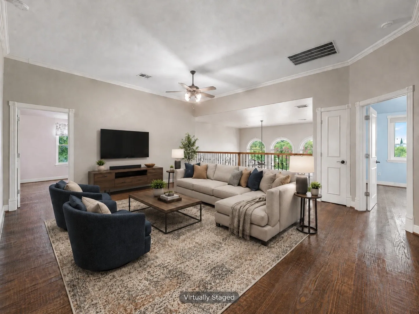 virtually staged living room photo