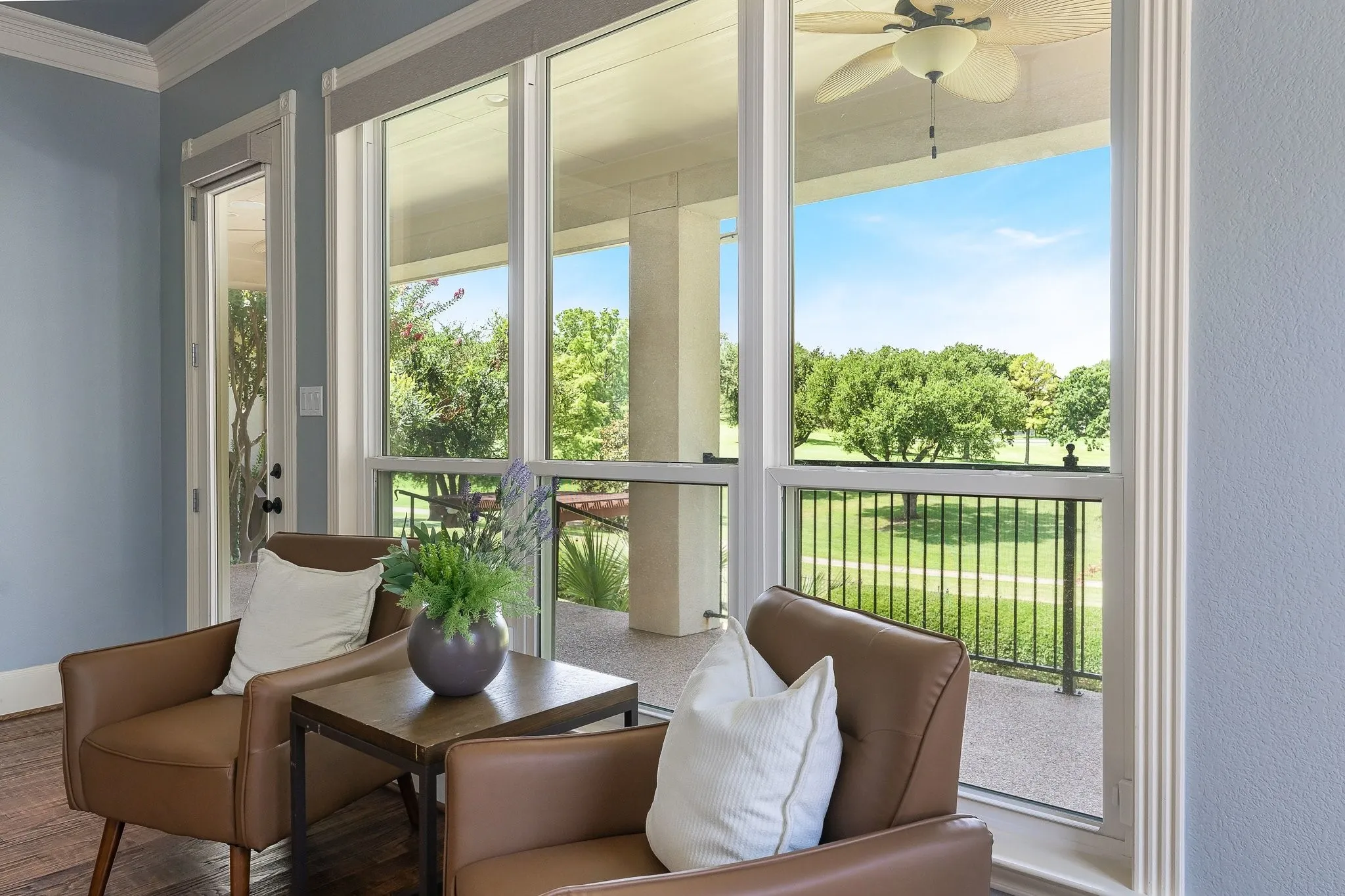 Enjoy golf course views from your primary bedroom