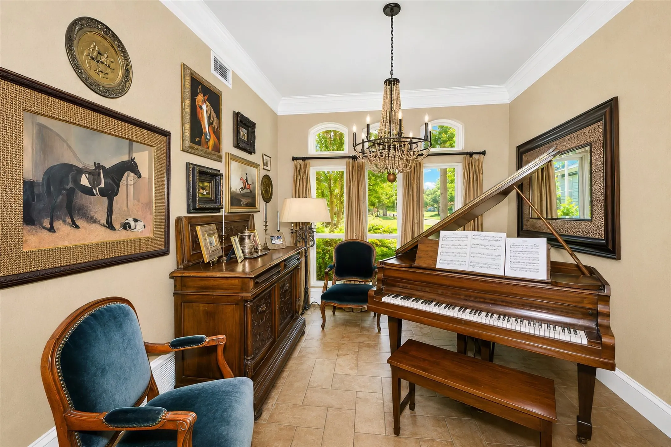 Formal Dining Room used as a music room currently.