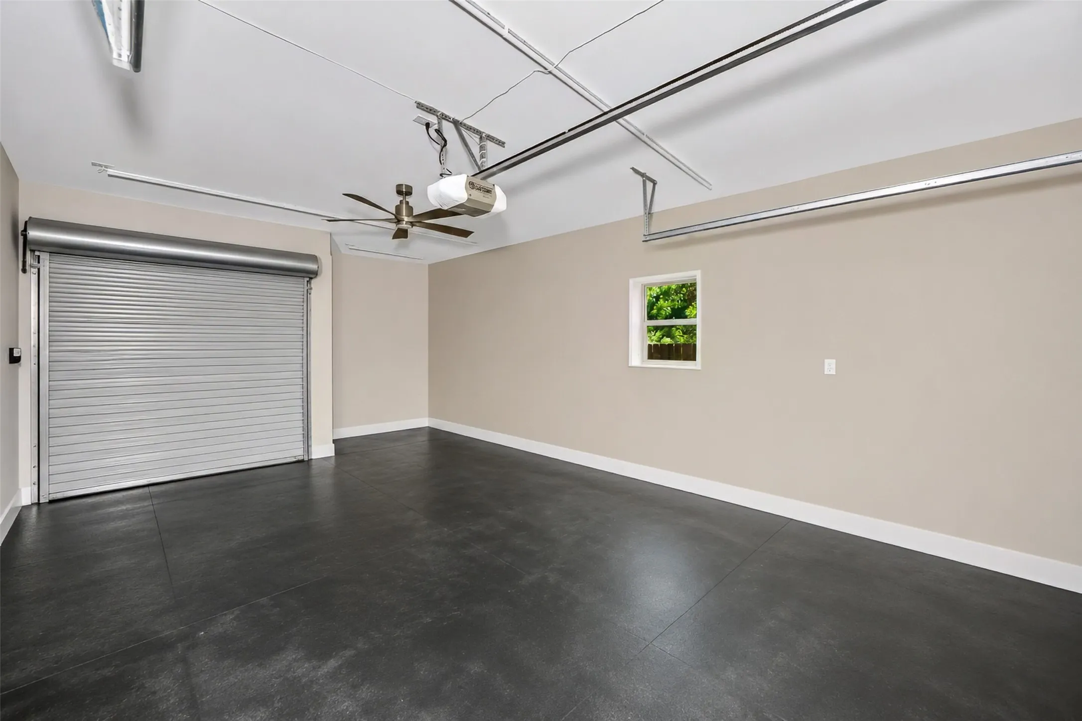 Detached garage interior.