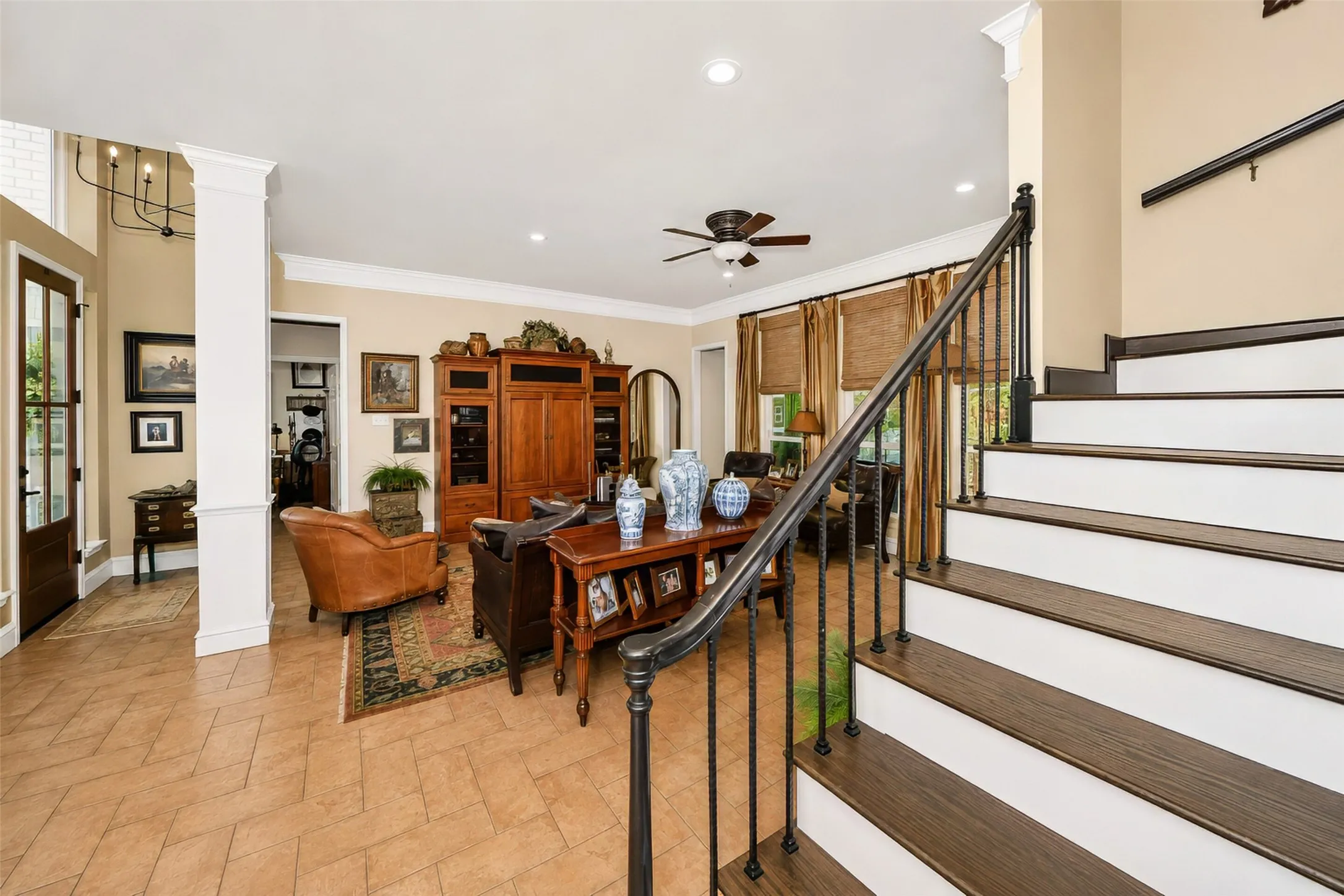 From the stairway looking back into the formal living area.