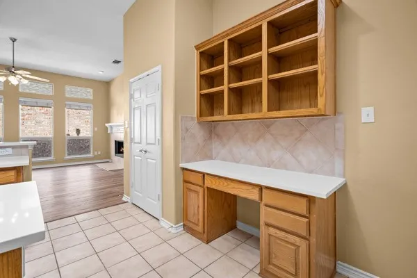 Built in desk with cabinet