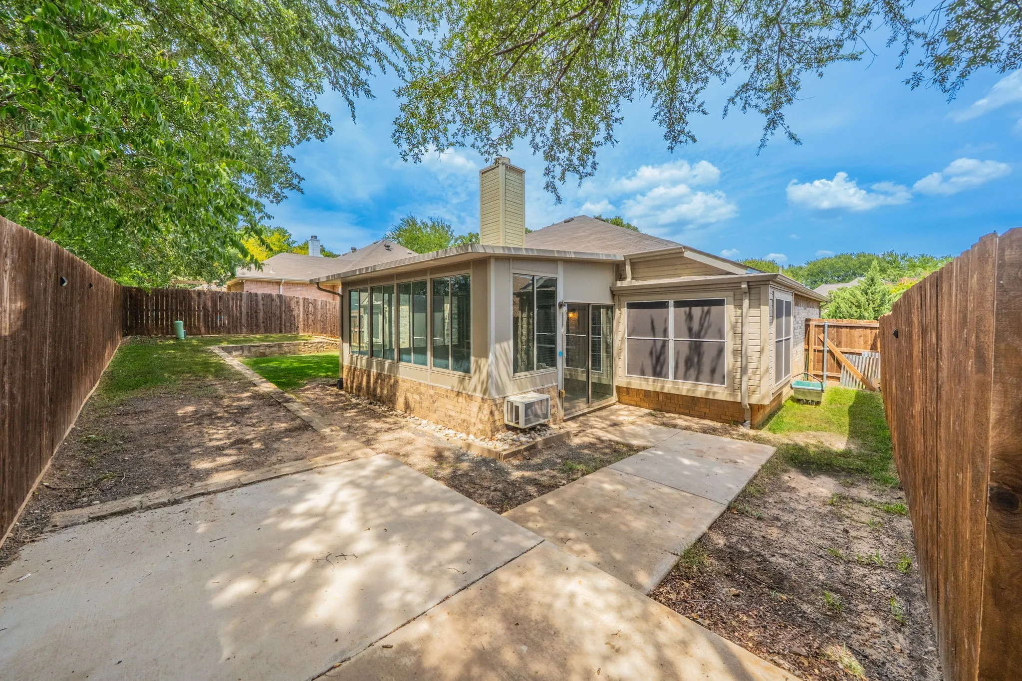 The additional concrete pad gives you so many options to maximize the back yard space