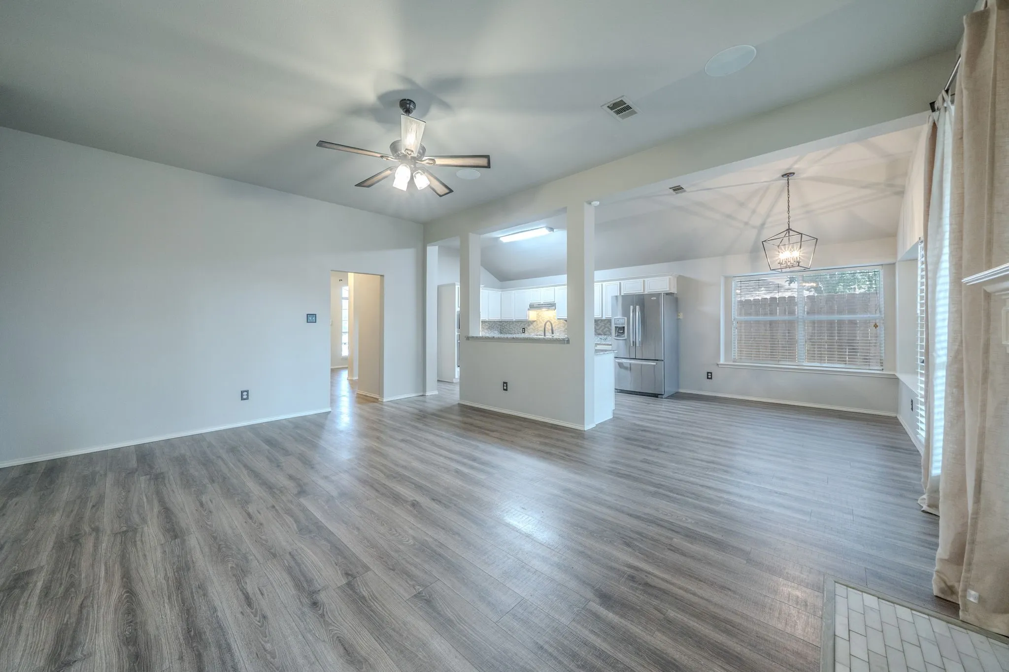Interior has been completely repainted with a fresh, neutral color.