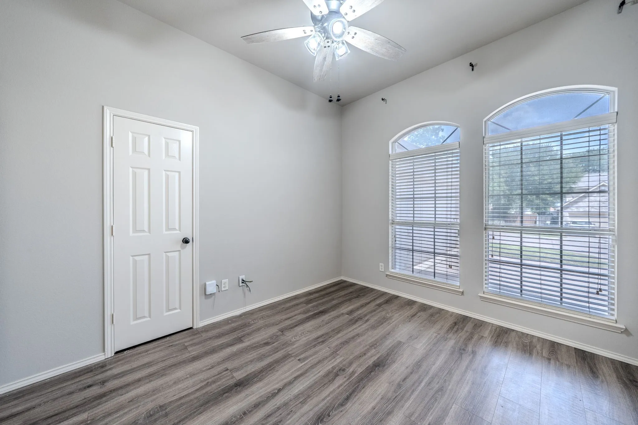 The large and versatile office with a closet can easily be converted to a fourth bedroom.