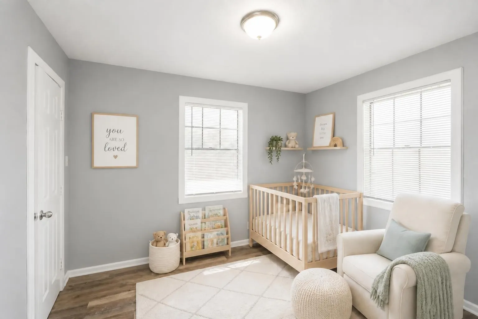 Virtually staged bedroom
