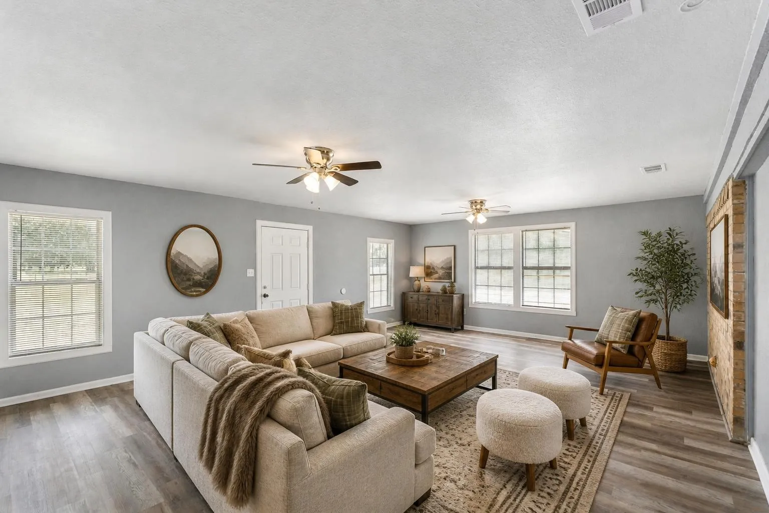 Virtually staged living room