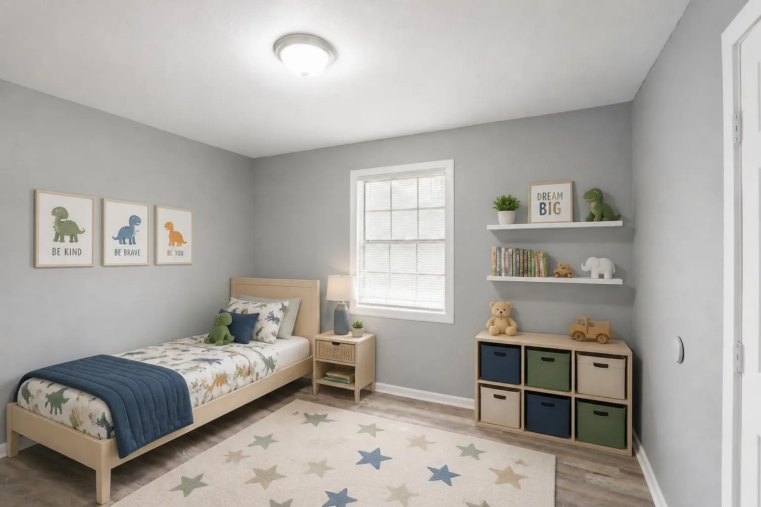 Virtually staged bedroom