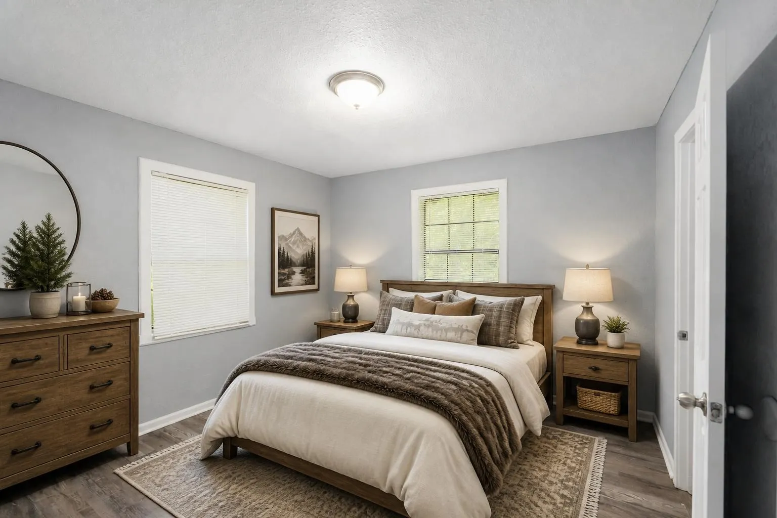 Virtually staged bedroom