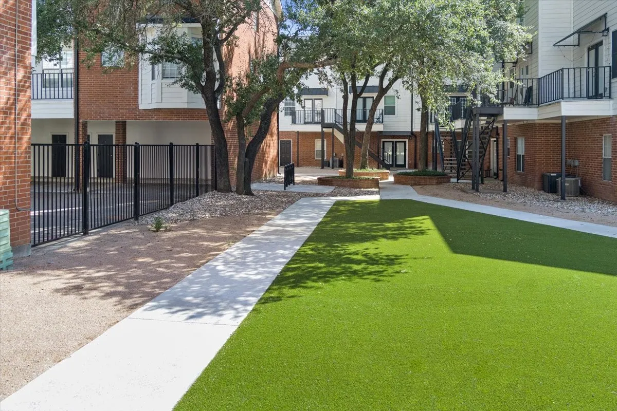 Private gated courtyard exclusively for residents, offering a peaceful outdoor retreat.
