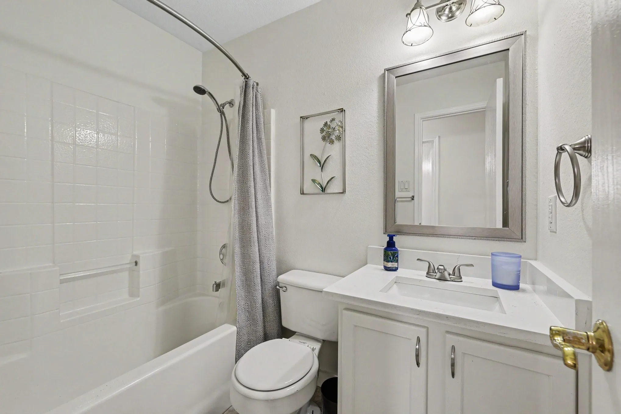 Guest bathroom with quartz counter