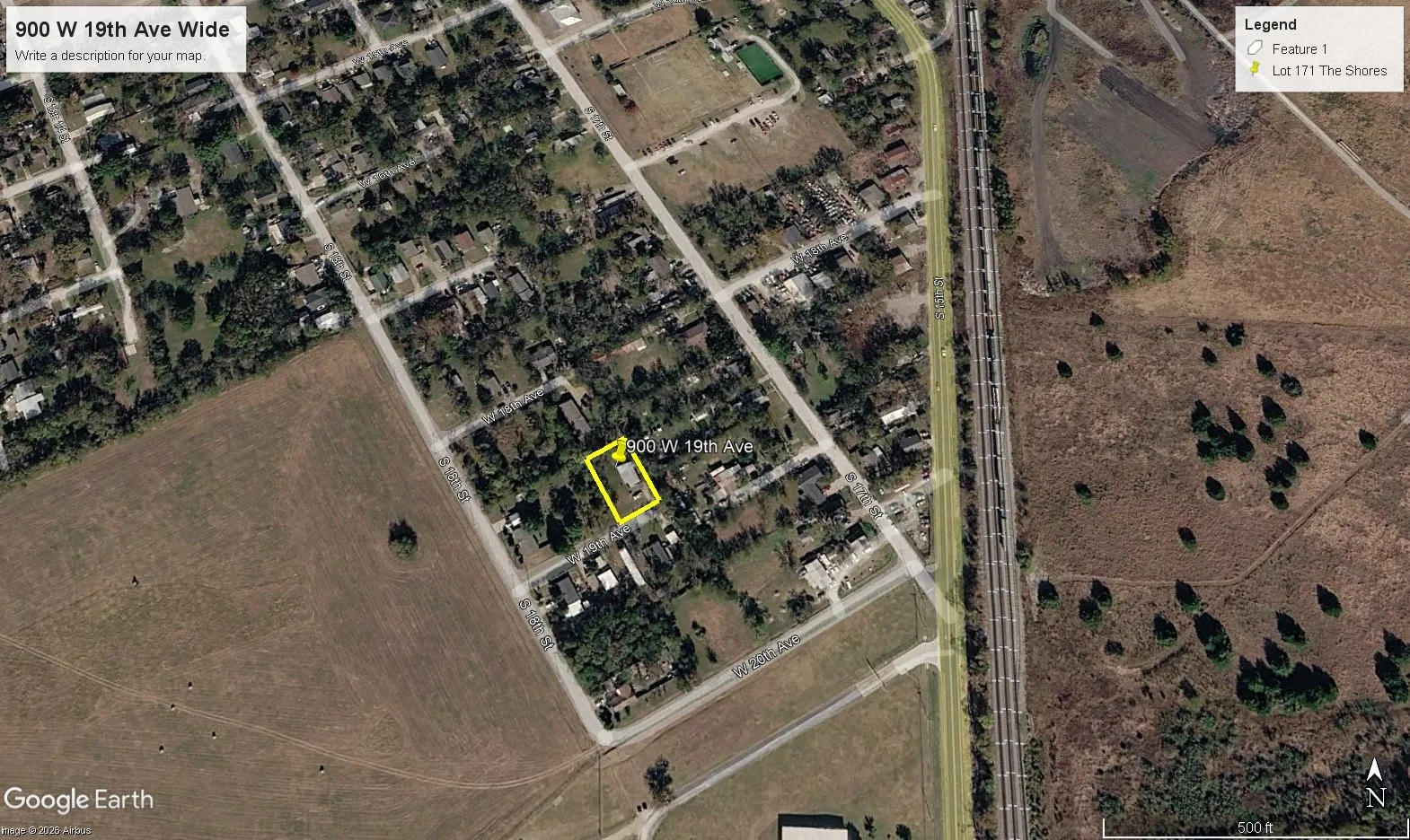 Aerial Map. Displaying the property's boundaries and surrounding geographical features