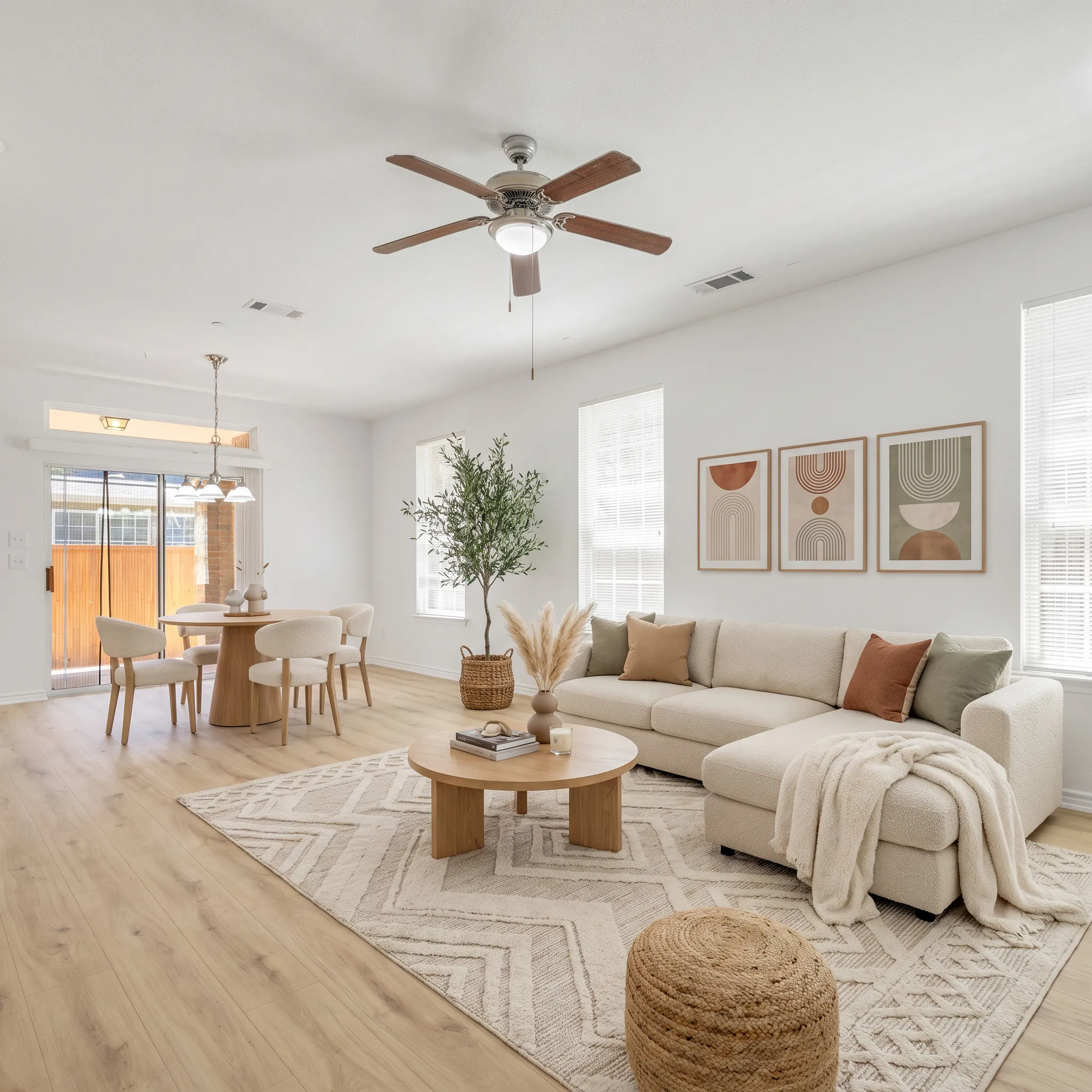 Virtually Staged Living and Dining