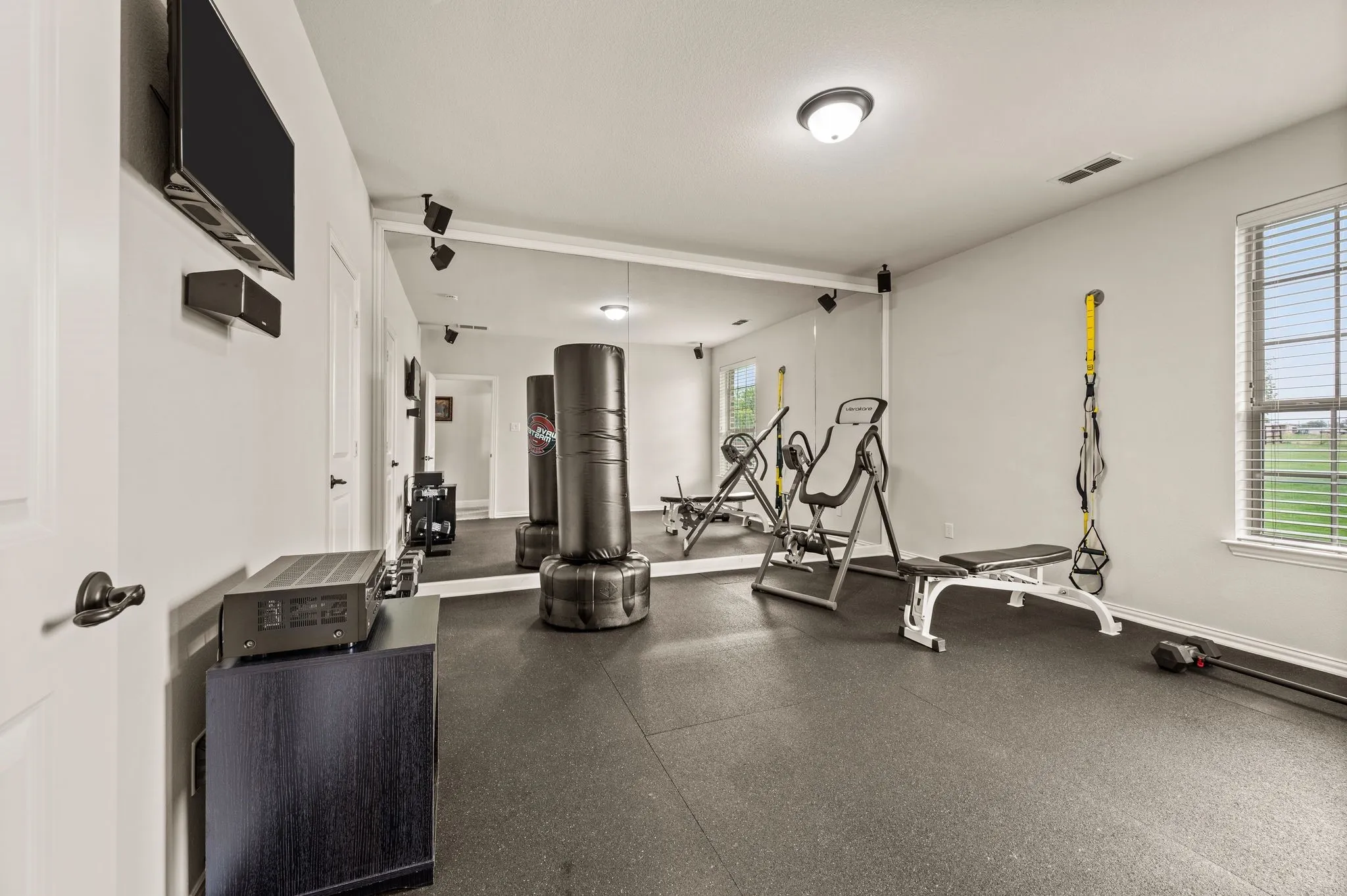 Bedroom used as a gym