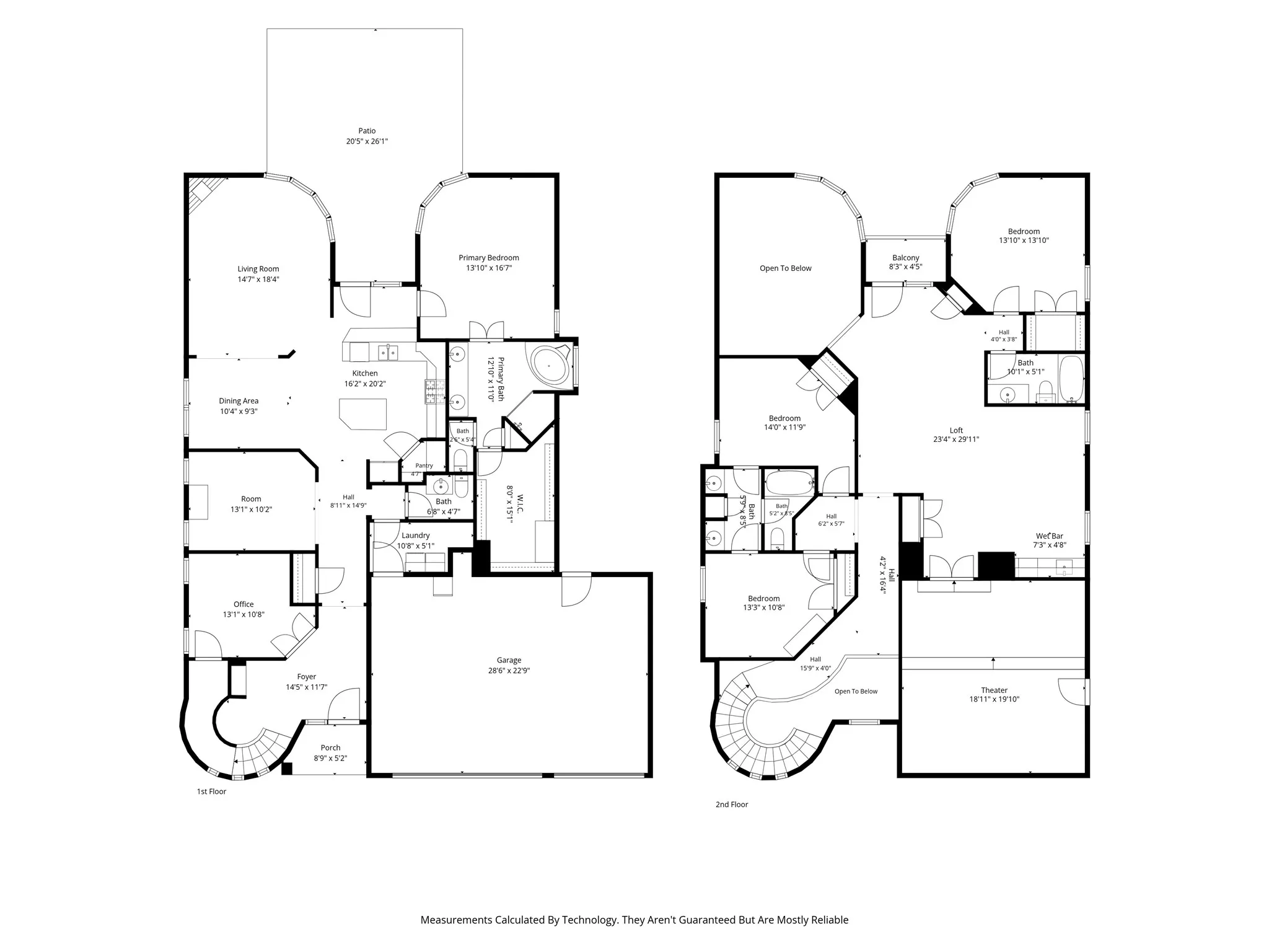 Floor plan of each level.