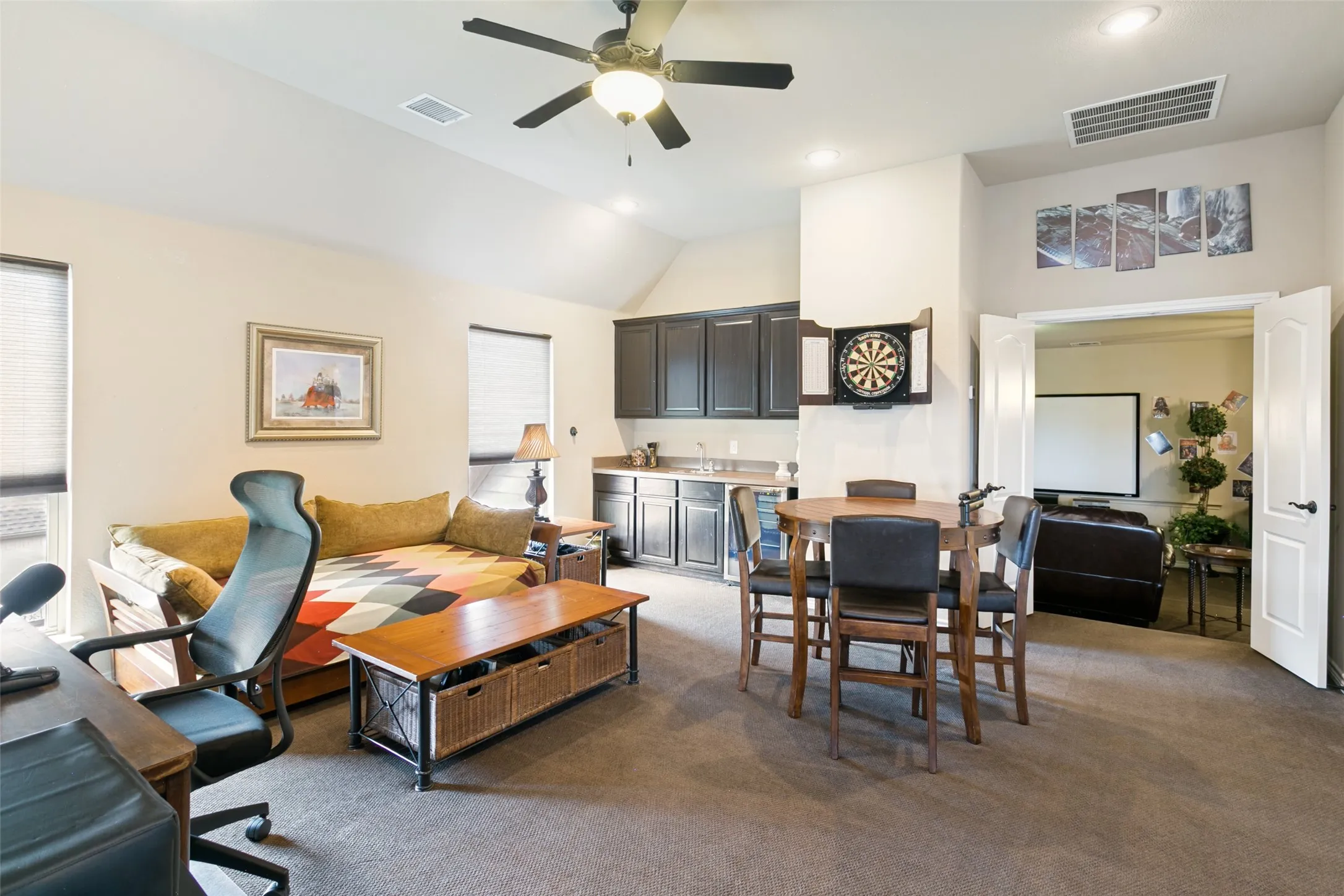 The upstairs Game Room - A place to sit and relax, play games, get refreshments and more