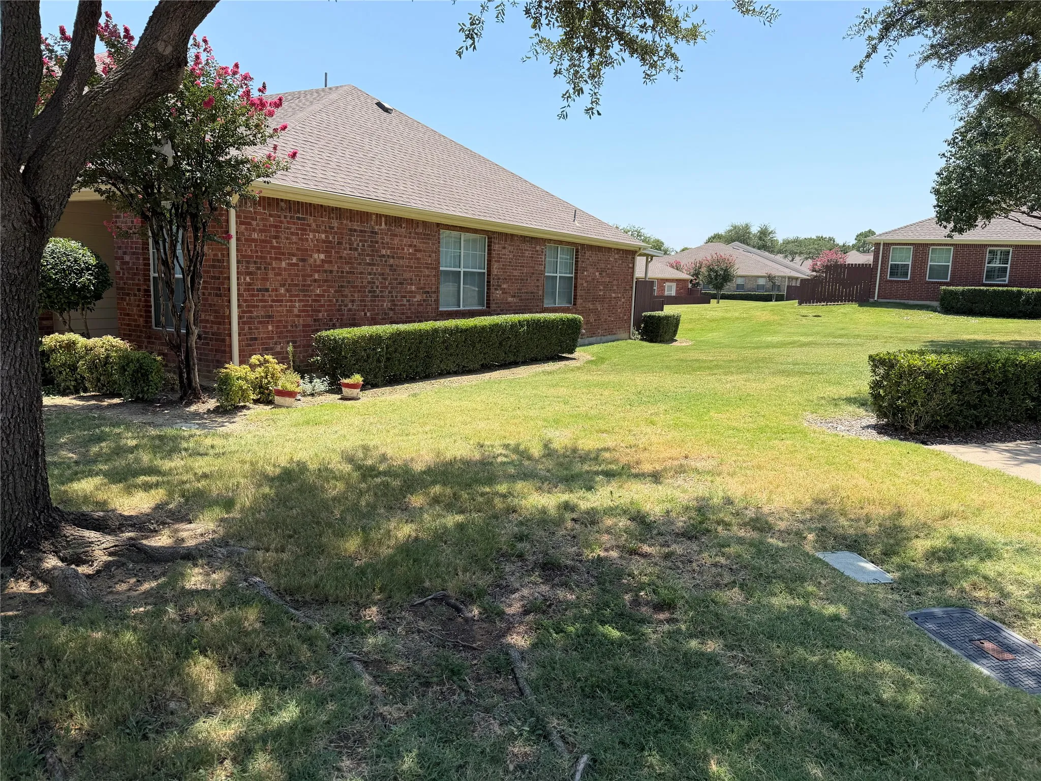 Right side of the property