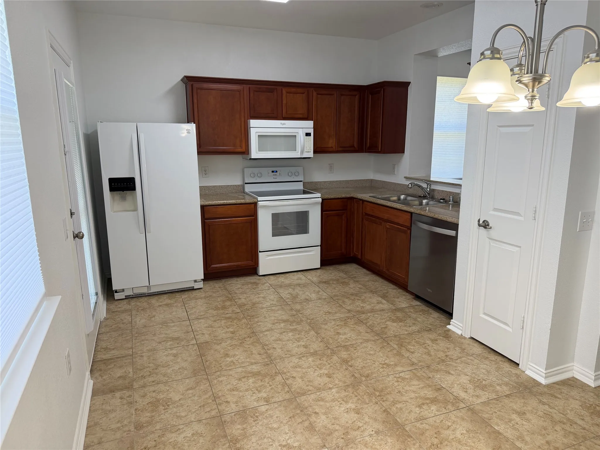 Kitchen area, fridge included.