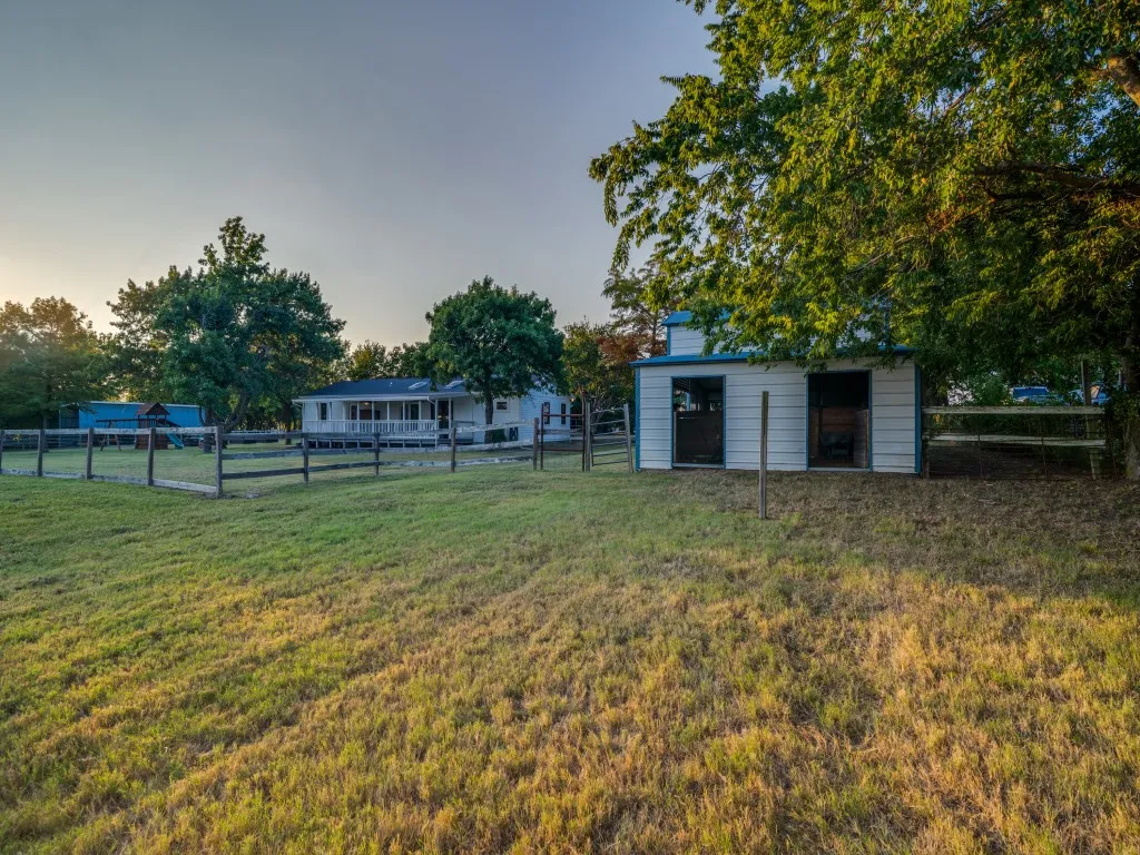 Horse stable with two stalls is ready for your equine.