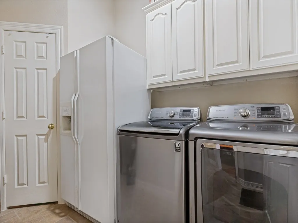 White cabinetry above appliances