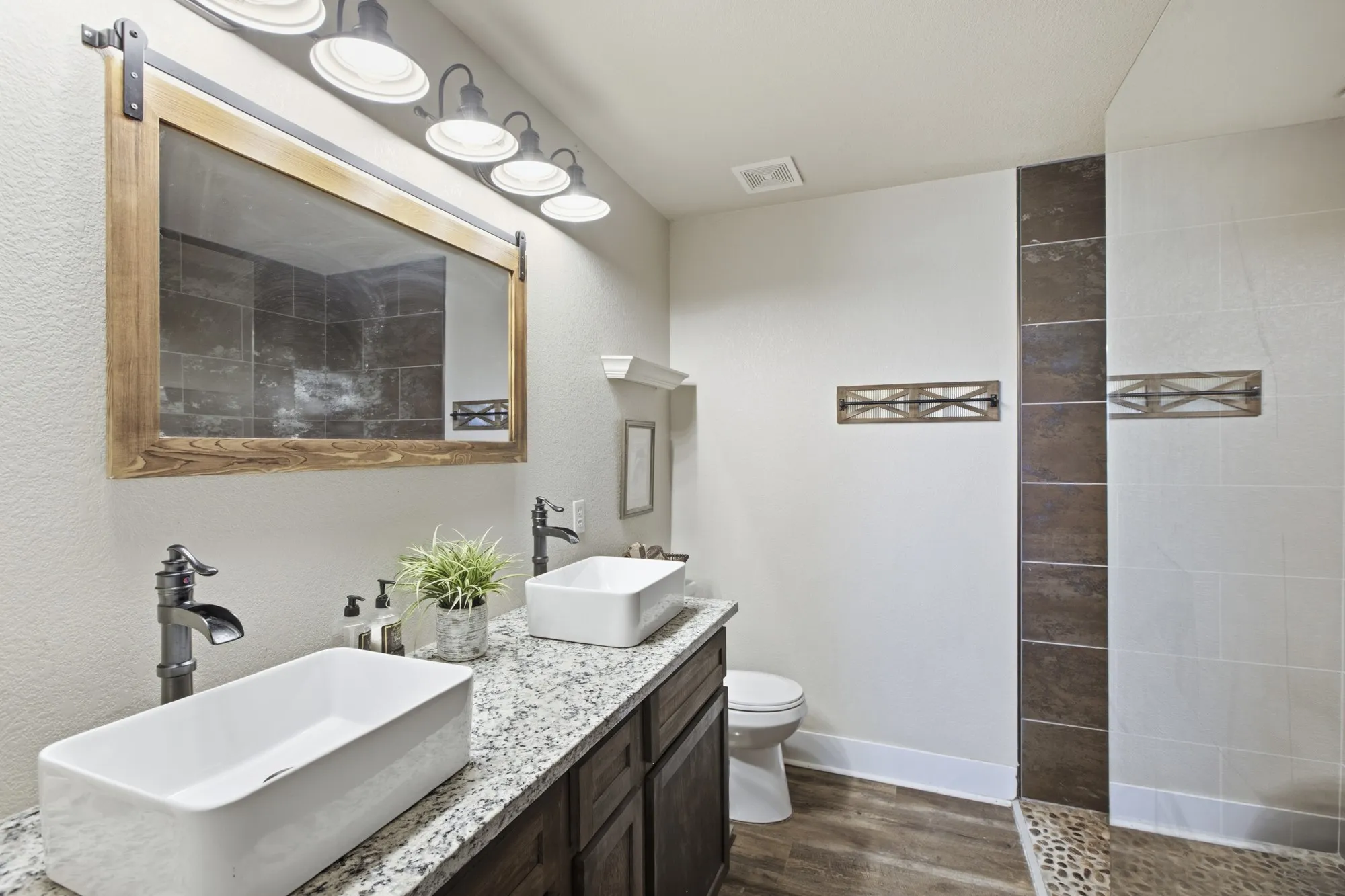 Raised sinks , custom lighting features~