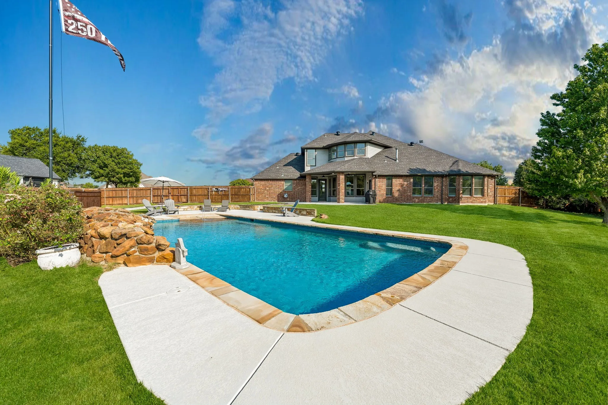 Pool and back of home.