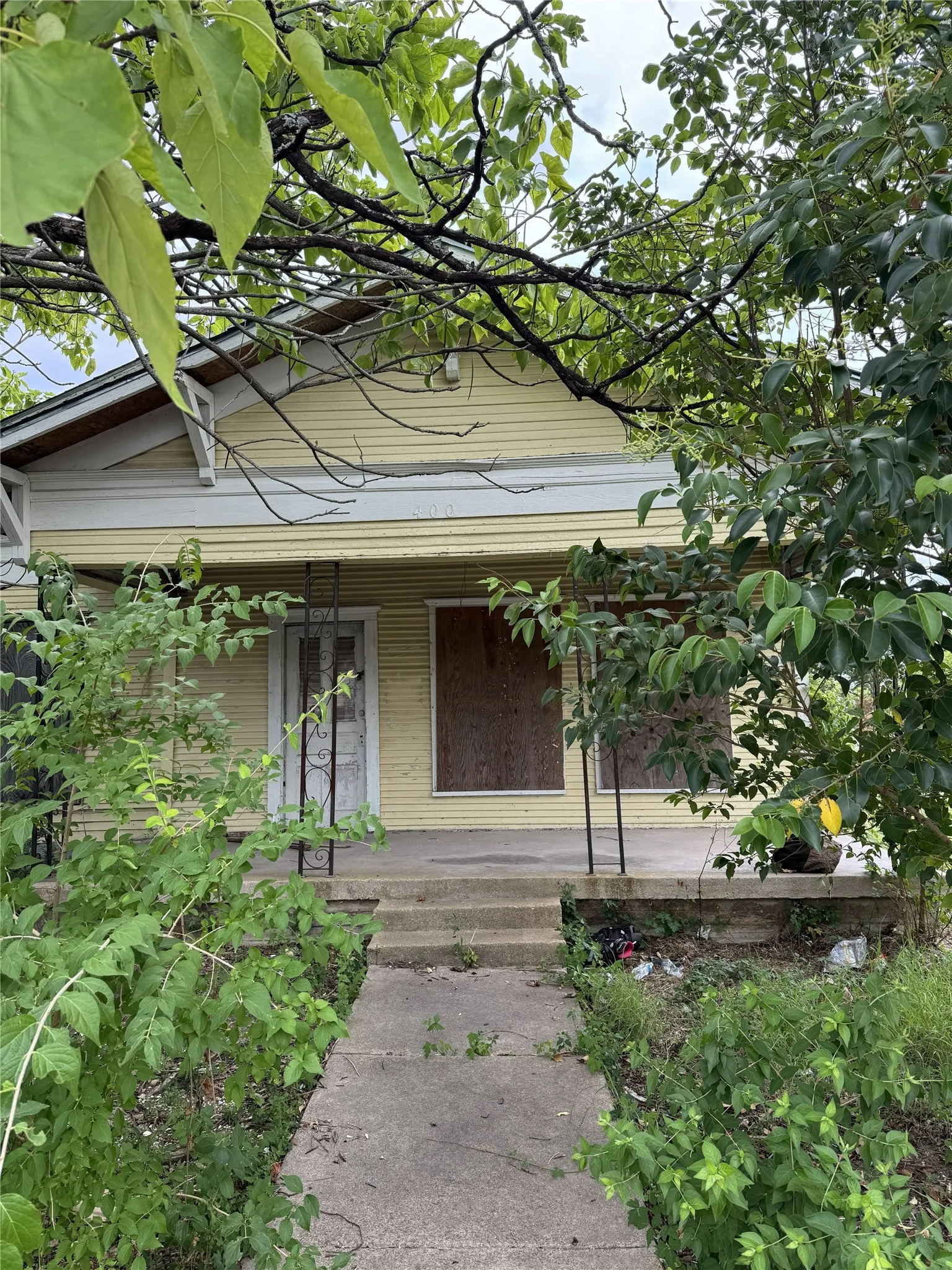 front of larger structure