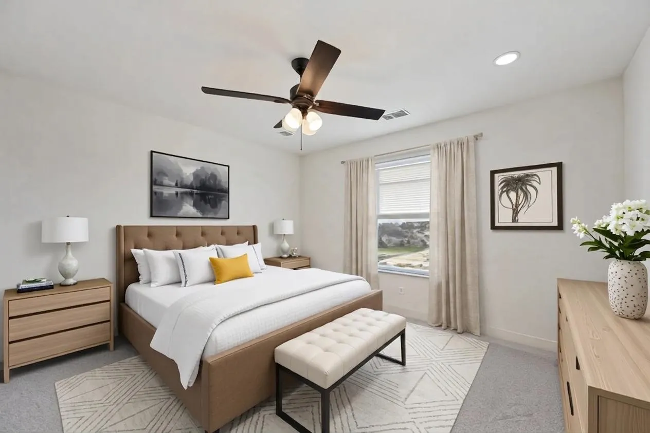 Large bedroom located on the second level with a walk in closet