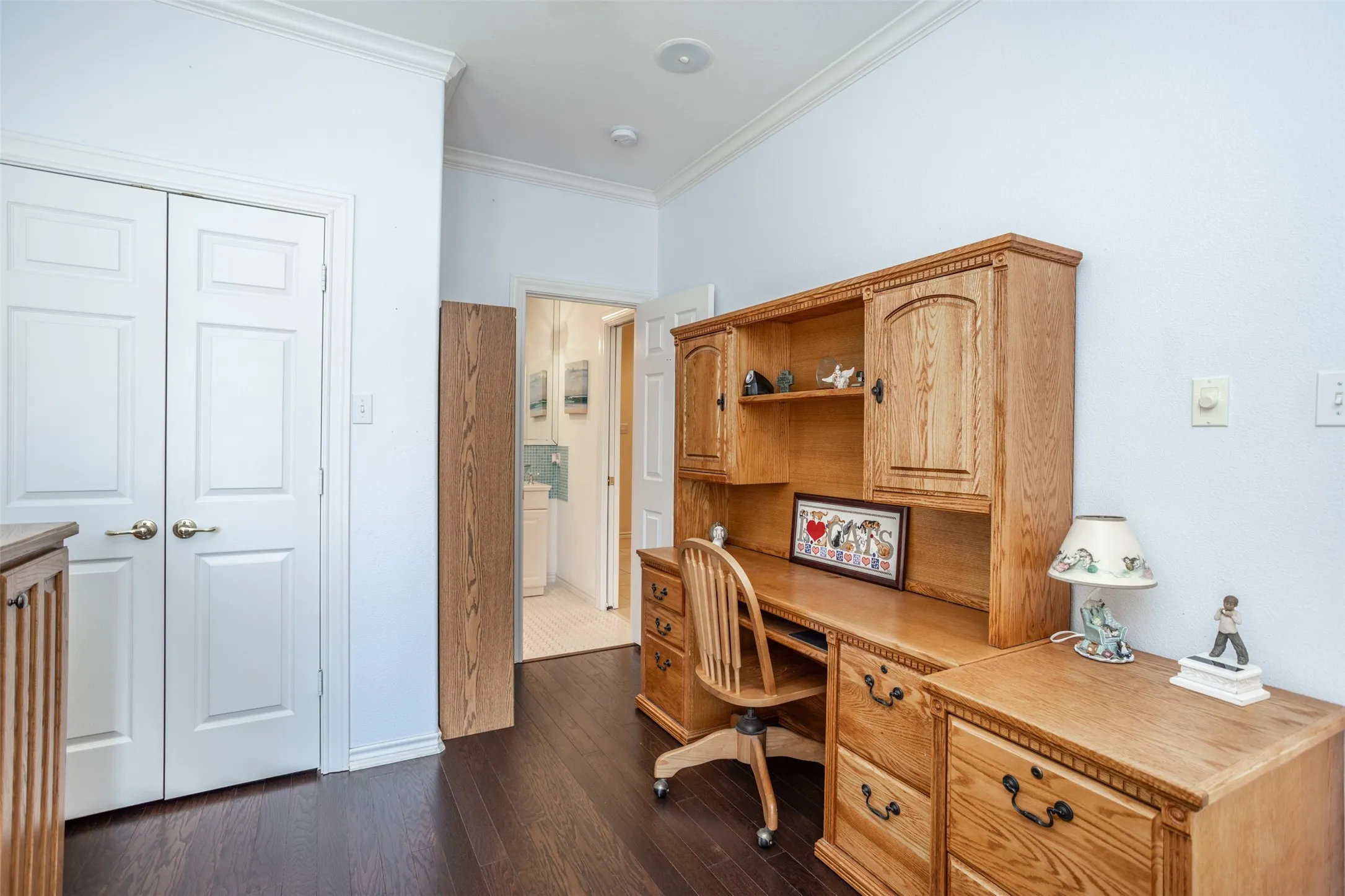 Guest bedroom with walk out patio