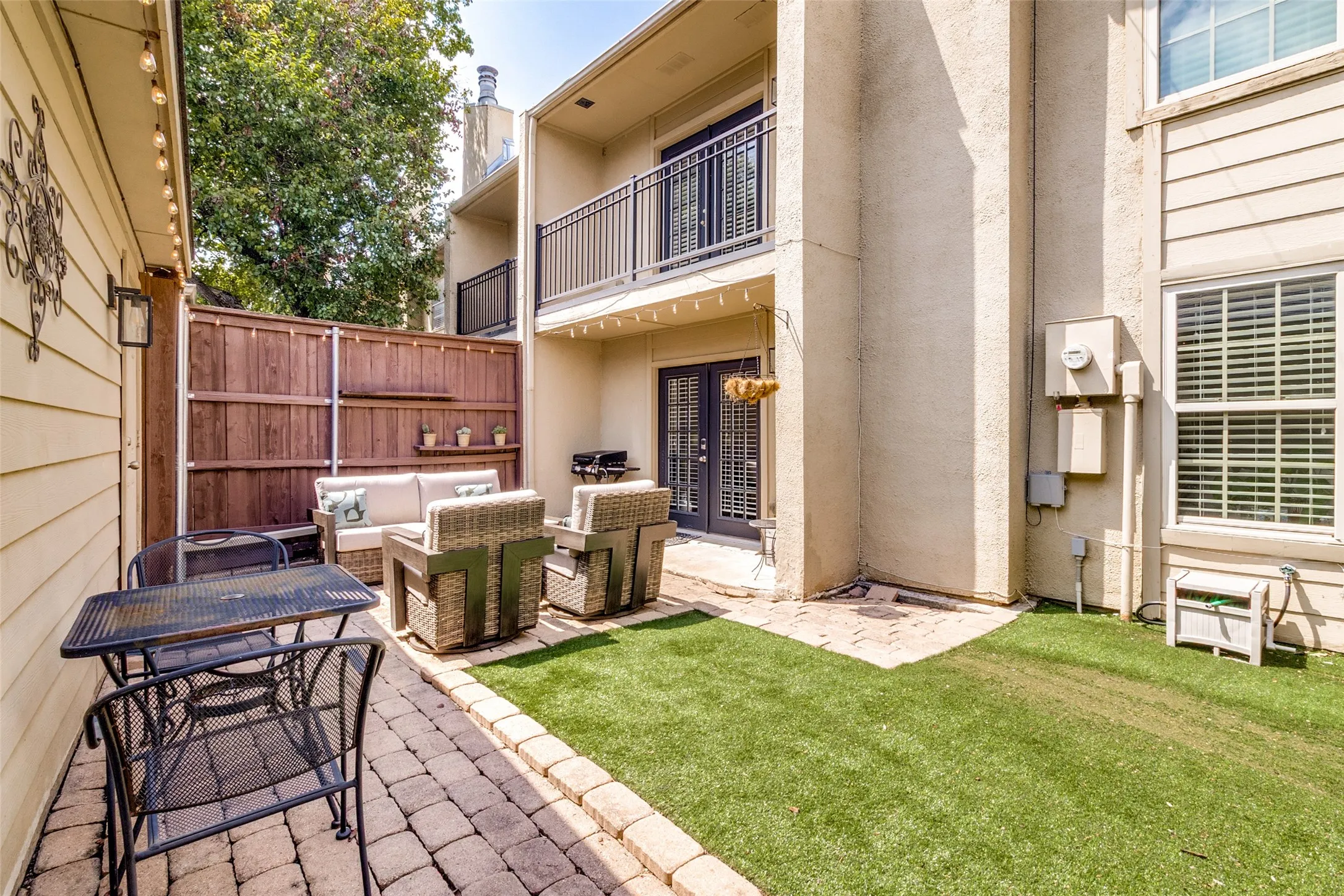 fence in yard offers privacy