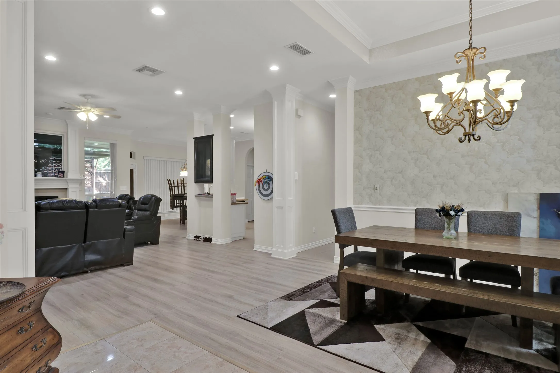 Formal living is open to living and kitchen, making service a breeze!
