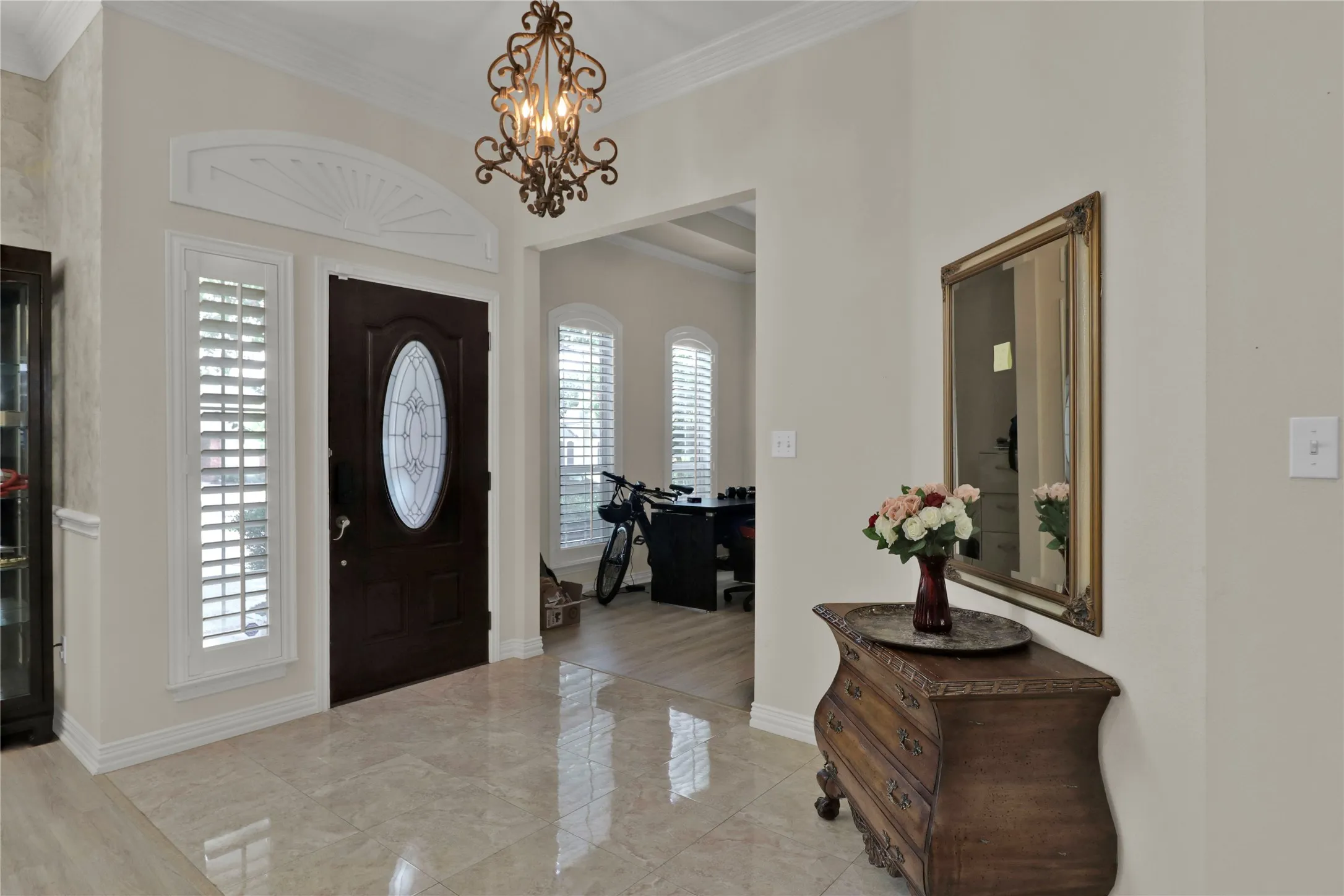 Entry with formal living room to right. Perfect space for that home office!