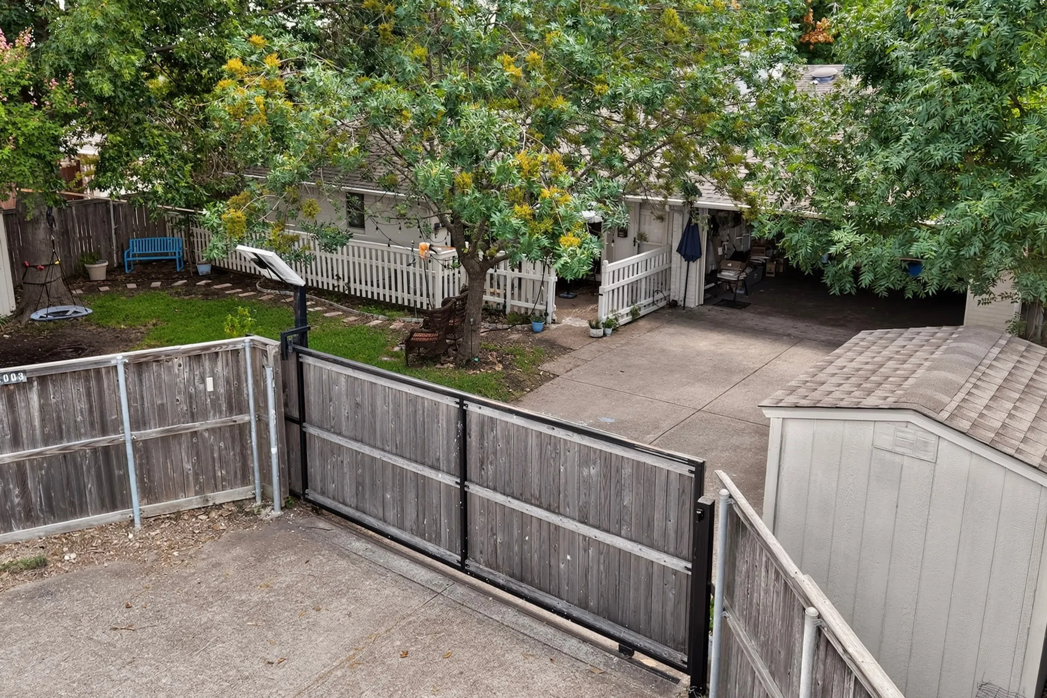 Electric Gate opening to alley