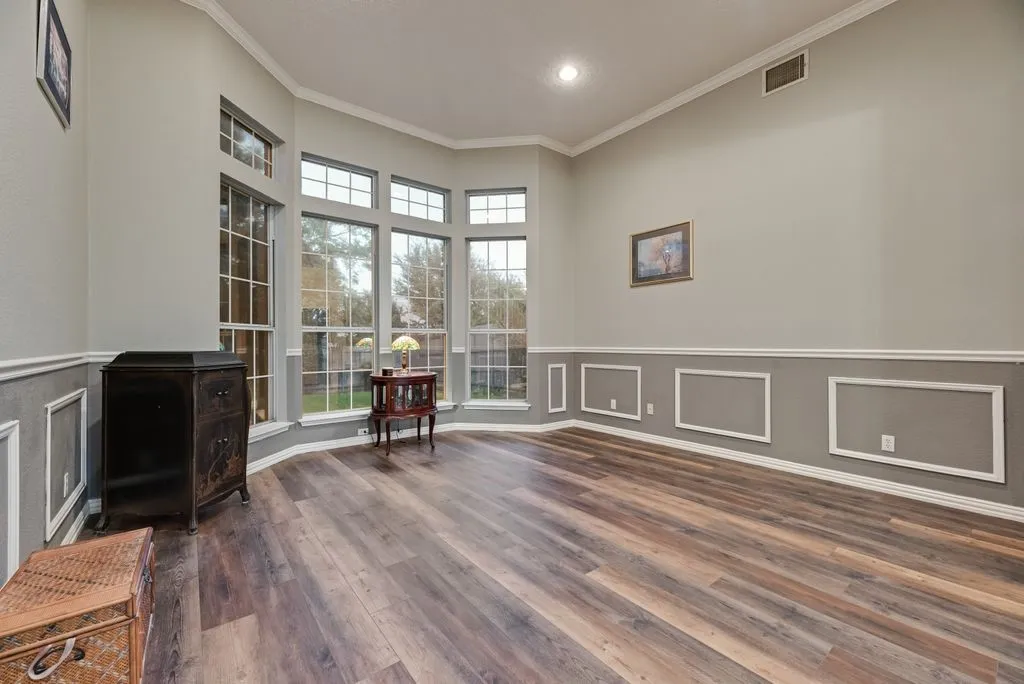 Formal living with wall of windows