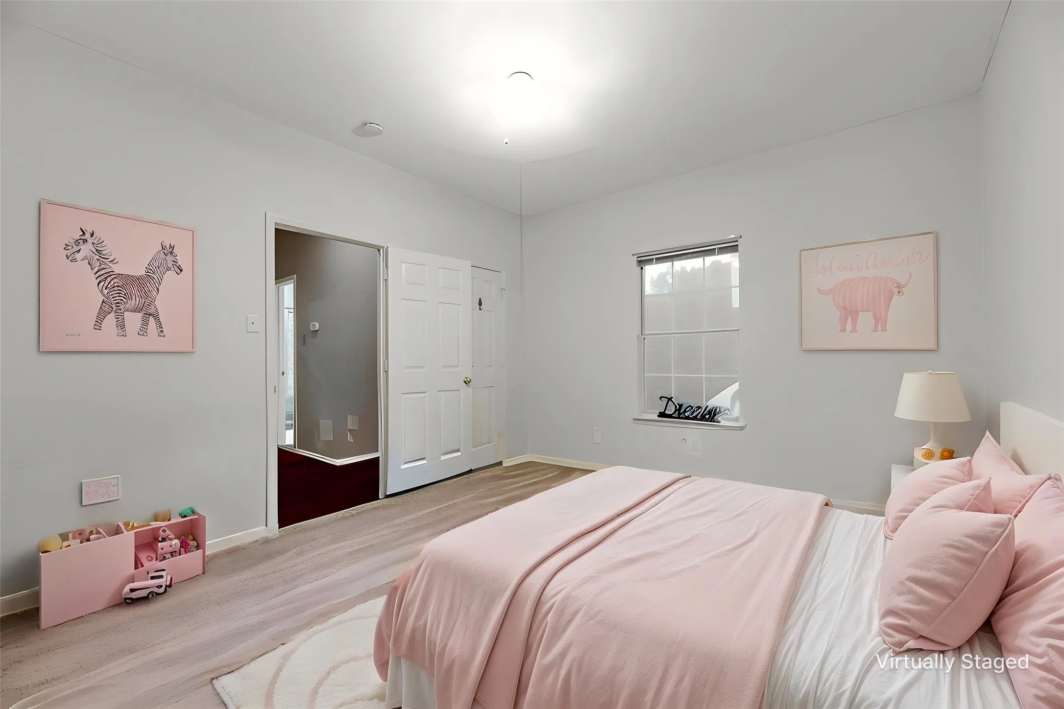Virtually staged childs bedroom