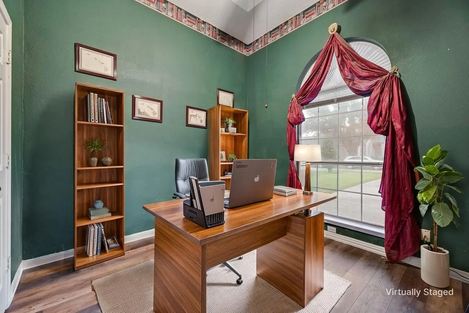 Virtually staged office or could be a bedroom