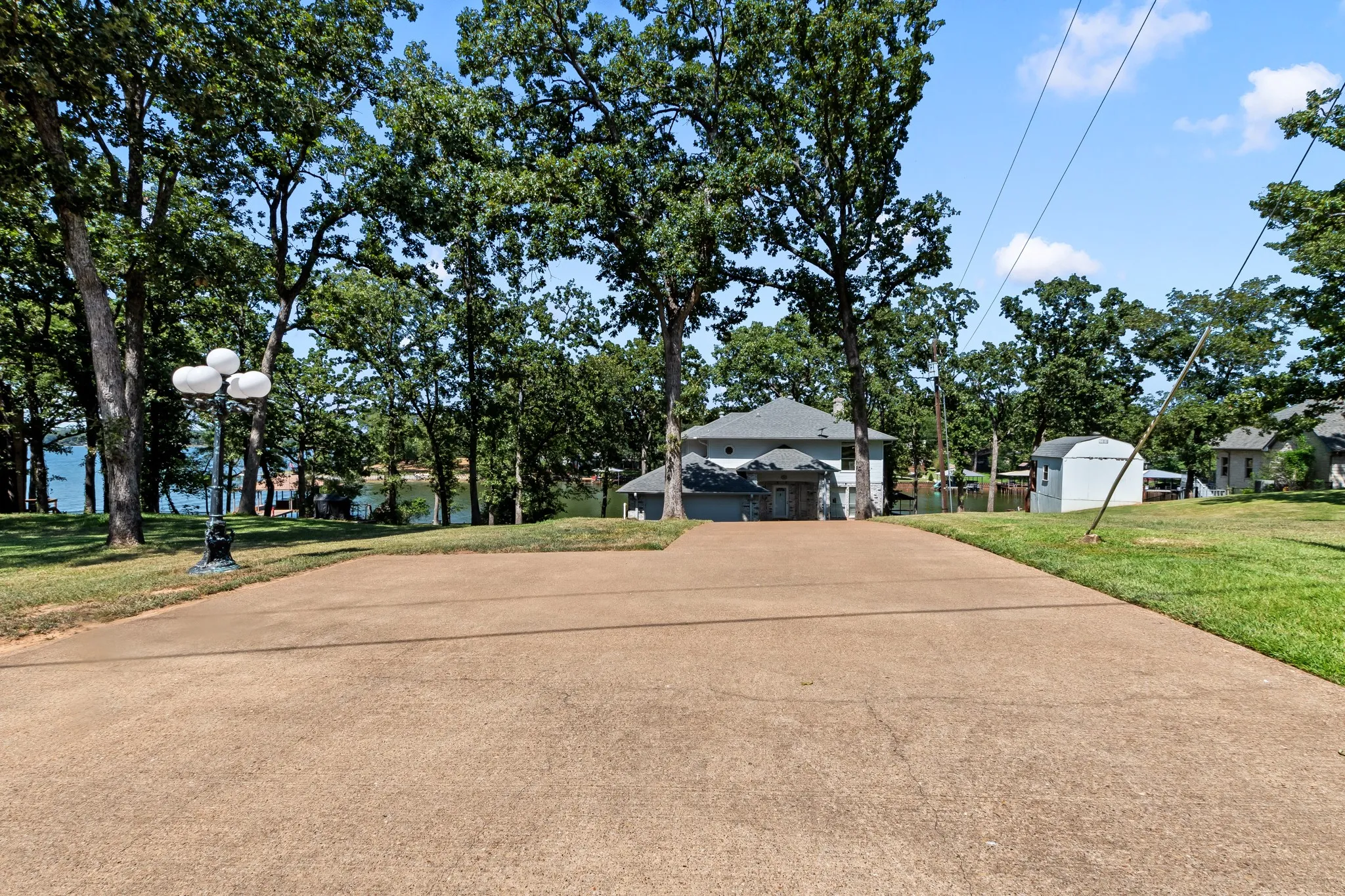 Long driveway with add'tl parking space at street.