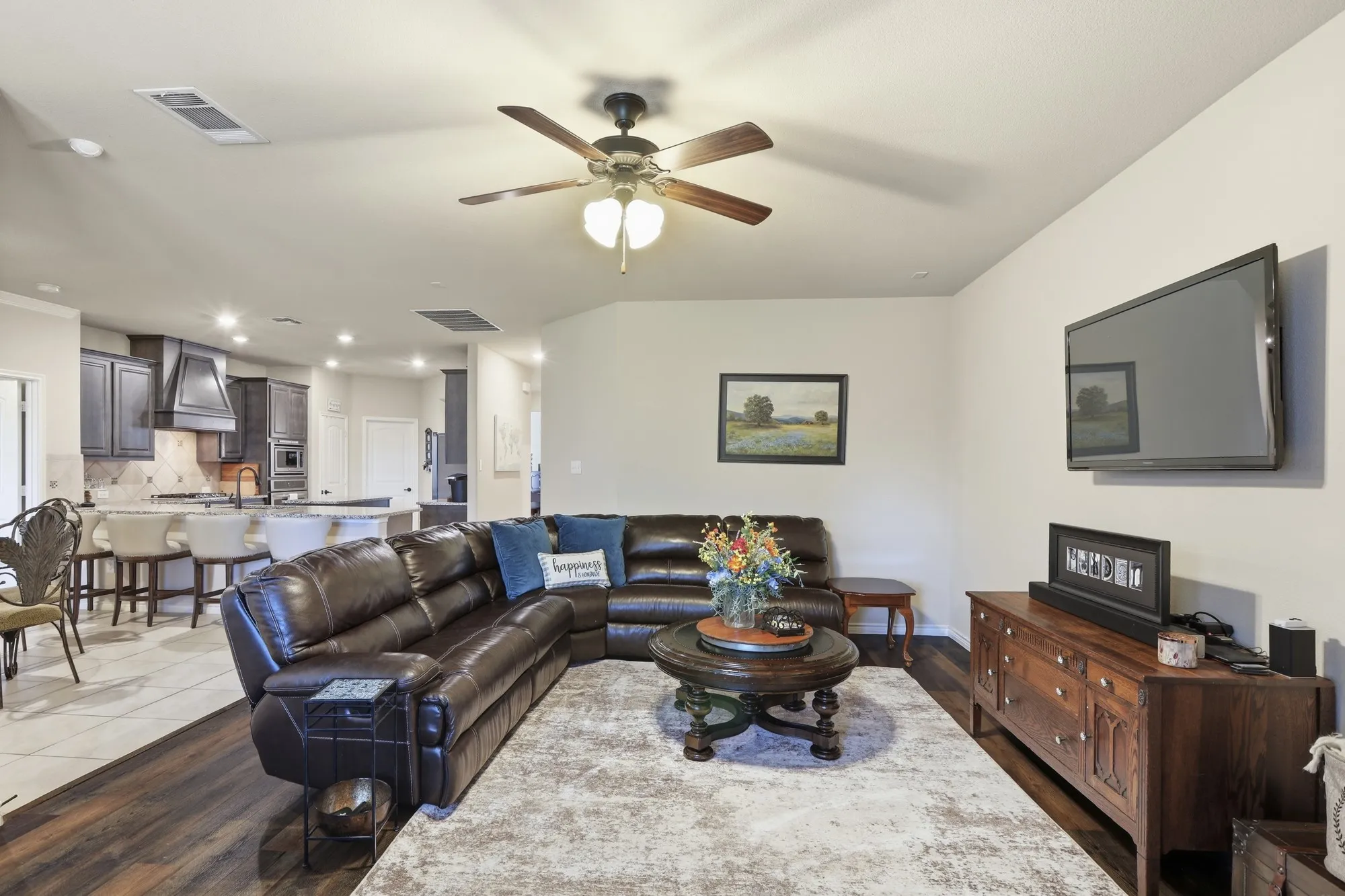 Open kitchen and living, great for family time!