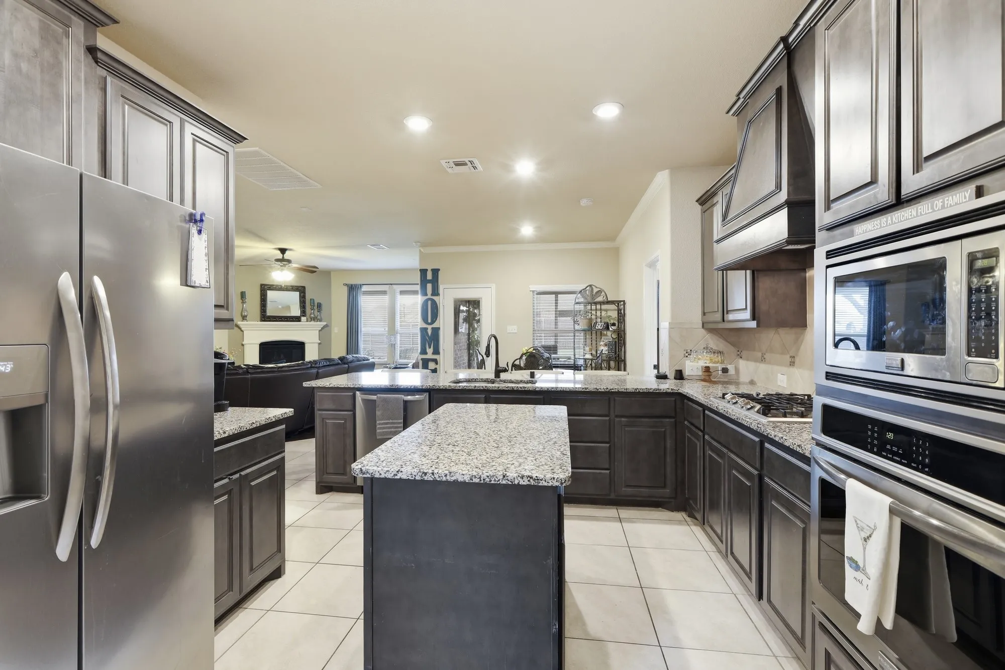 Another view of great kitchen and stainless appliances.