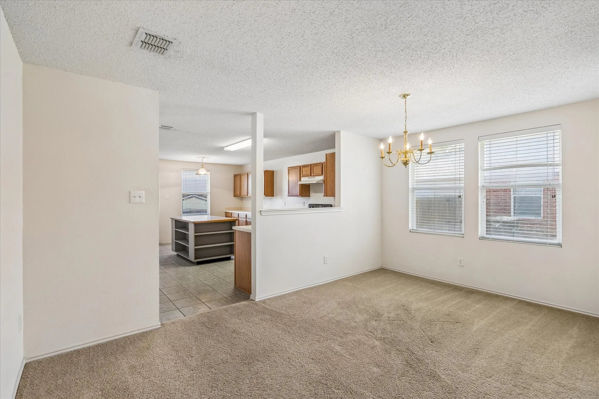 Dining room looking into kitchen