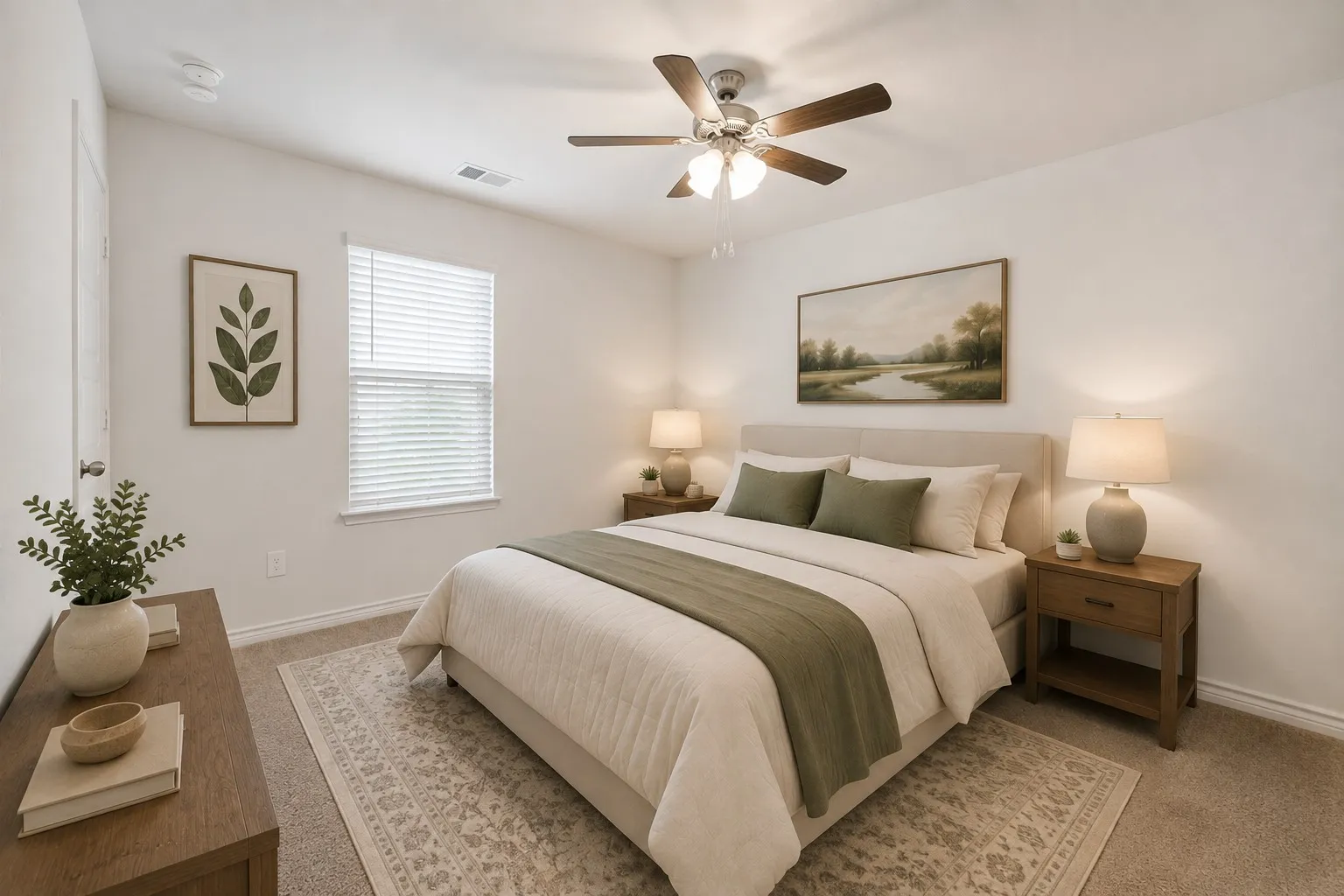 Virtually staged second bedroom.