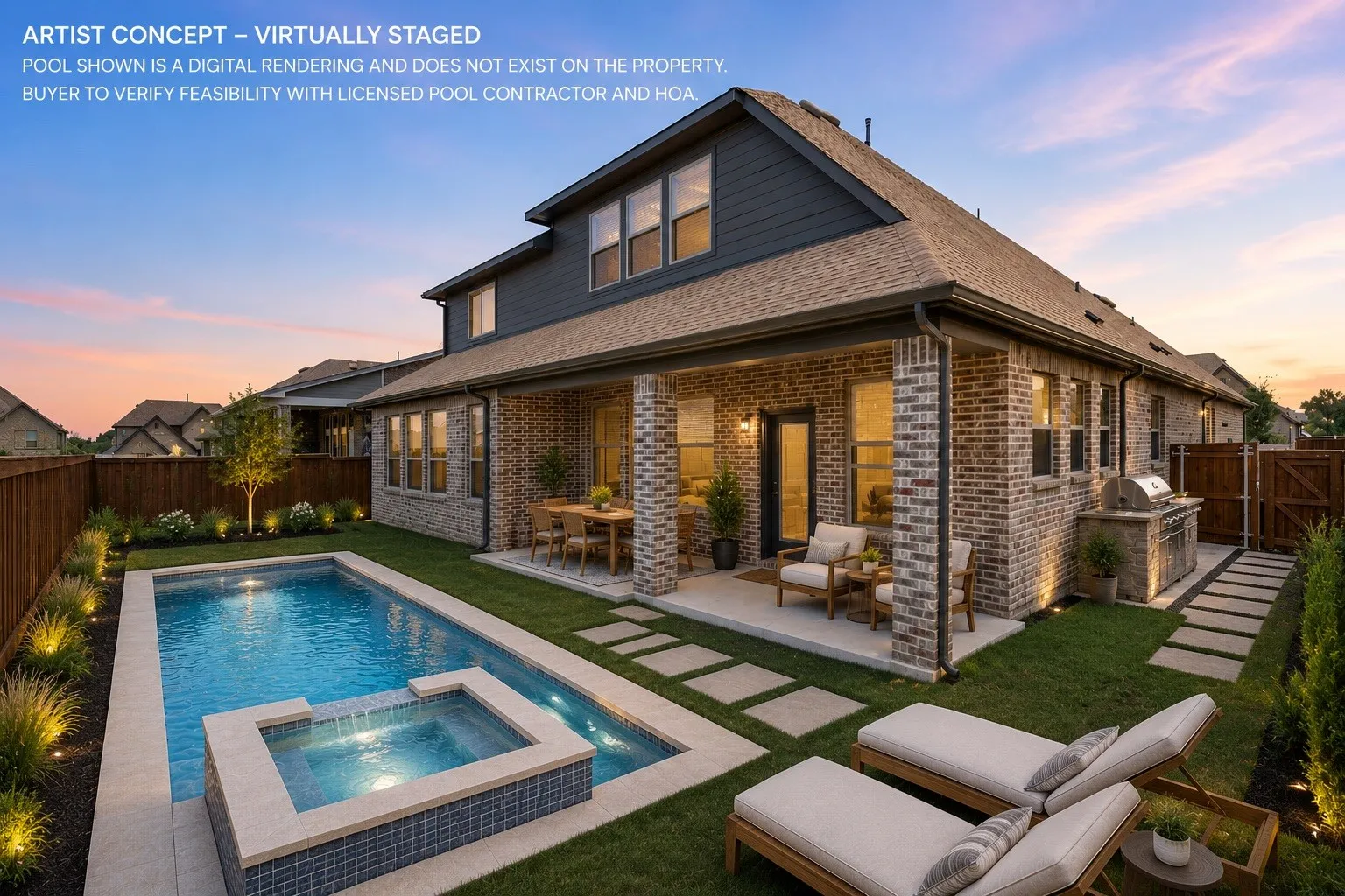 Virtually staged - Pool concept for backyard