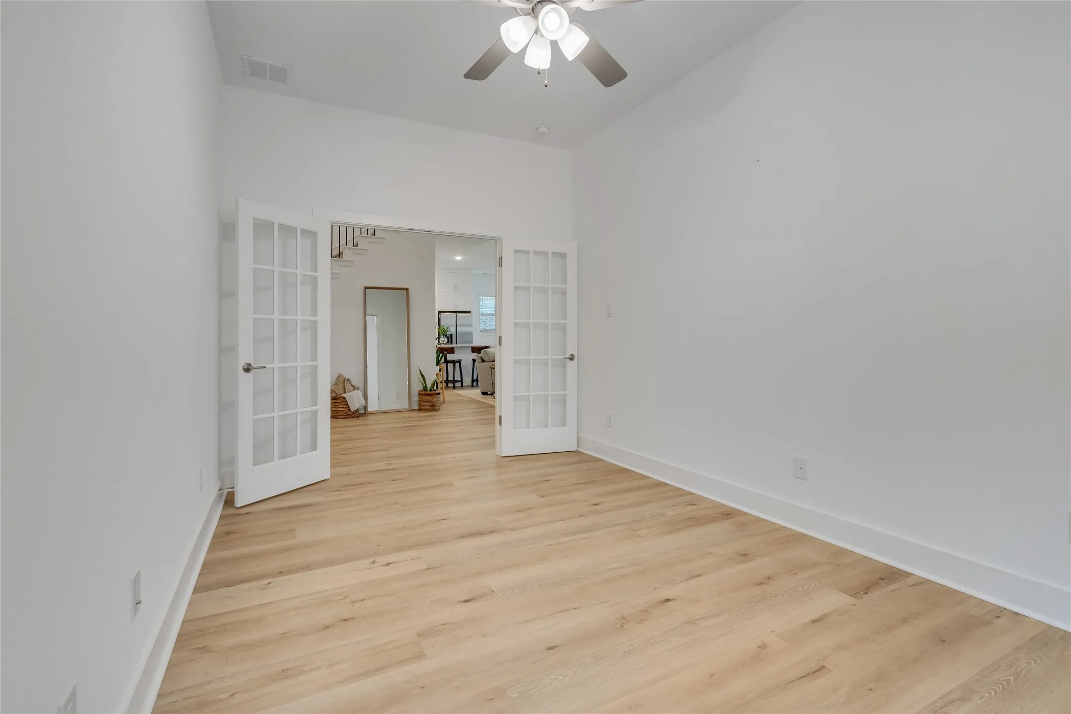 French doors for added privacy.