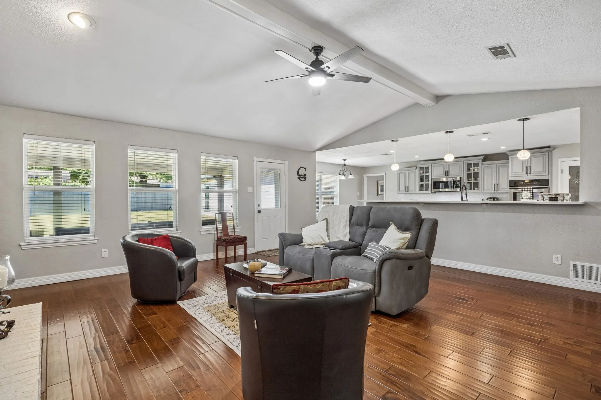 Large Living Room Open to the Kitchen