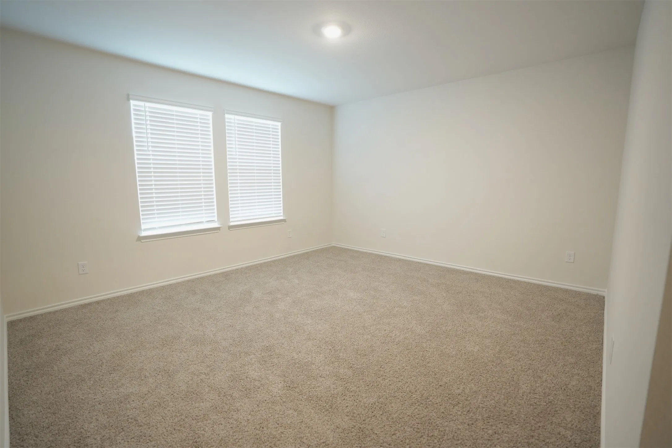 Neutral-toned wall paint and carpeting throughout