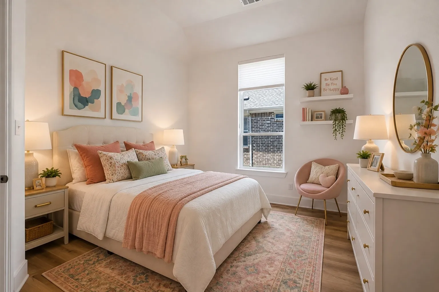 This secondary bedroom is virtually staged
