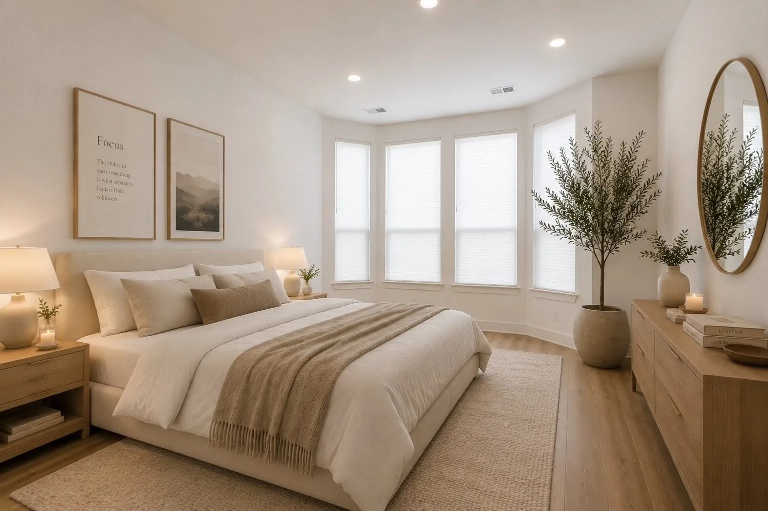 Primary bedroom virtually staged